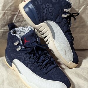 Jordan Men’s Navy, White, and Red High-Top Sneakers